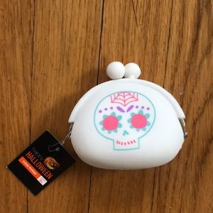 Sugar skull Halloween coin purse NWT